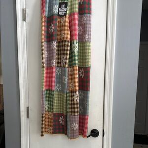 The Ragged Priest Green and Pink Wide Leg Patchwork Trousers